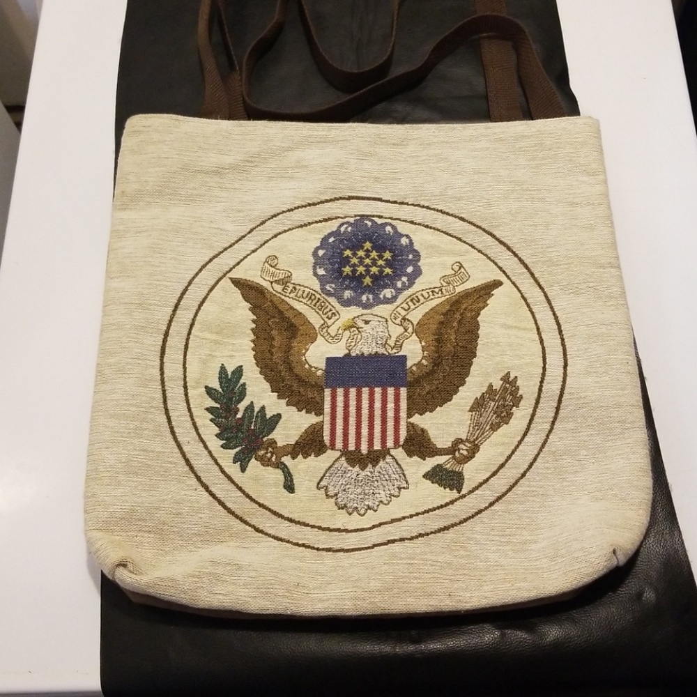 Patriotic Canvas tote bag 14 inch cotton lined